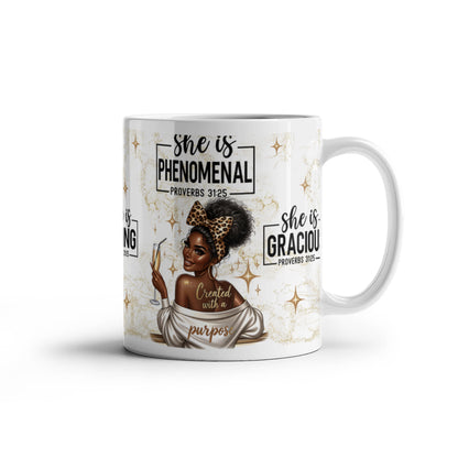 Black Woman Affirmation 11oz Mug, Daily Affirmation Mug, Black Girl Mug, Bible Verse Mug