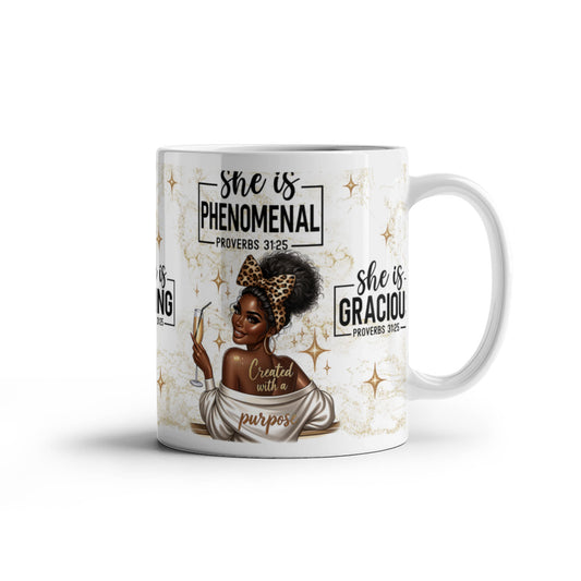 Black Woman Affirmation 11oz Mug, Daily Affirmation Mug, Black Girl Mug, Bible Verse Mug