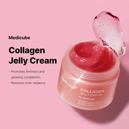 Medicube Collagen Jelly Cream- Niacinamide & Freeze-Dried Hydrolyzed Collagen - Boosts skin's barrier hydration and gives 24h Glow & Lifted Look - No artificial color, Korean skincare (3.71 fl.oz.)